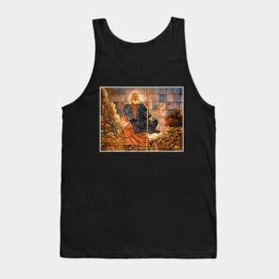 MOSES Carrying The Ten Commandments Tablets Down Mount Sinai Print Tank Top